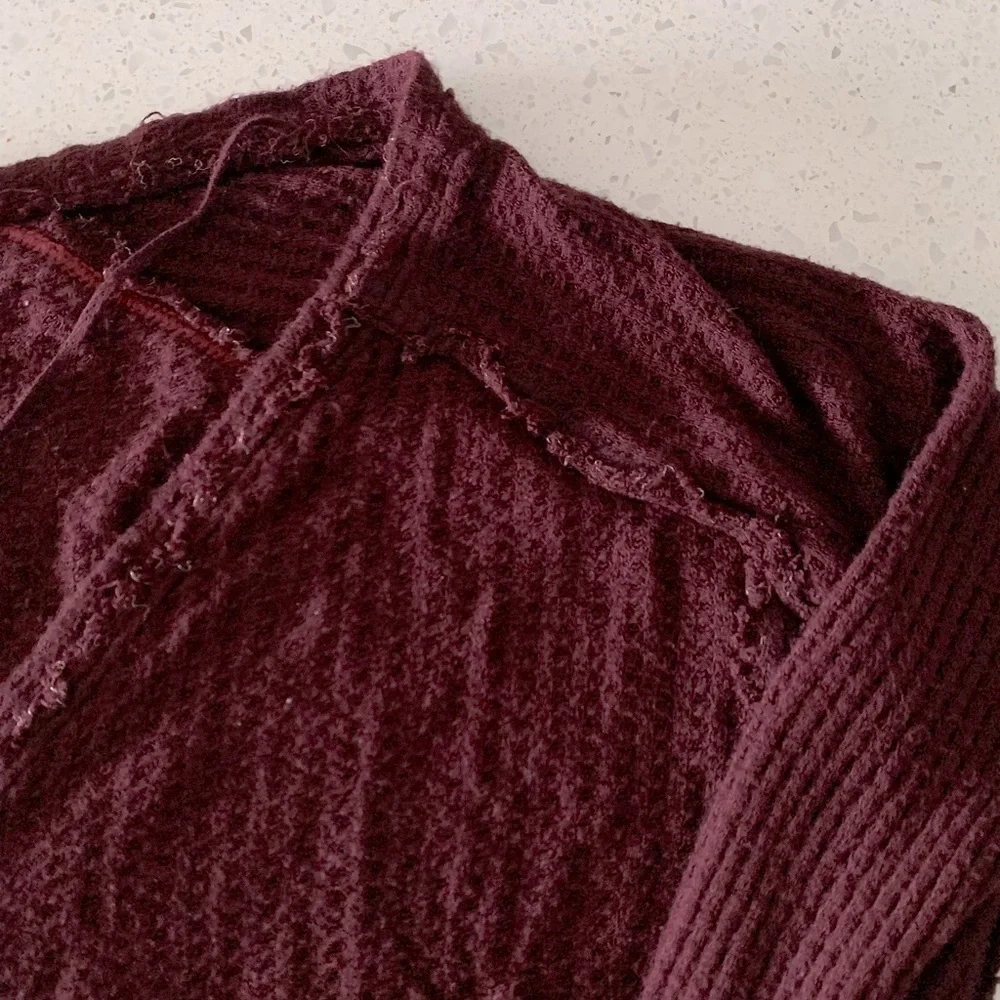 FREE PEOPLE oversized thermal long sleeve top size XS
